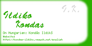 ildiko kondas business card