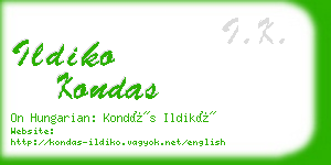 ildiko kondas business card